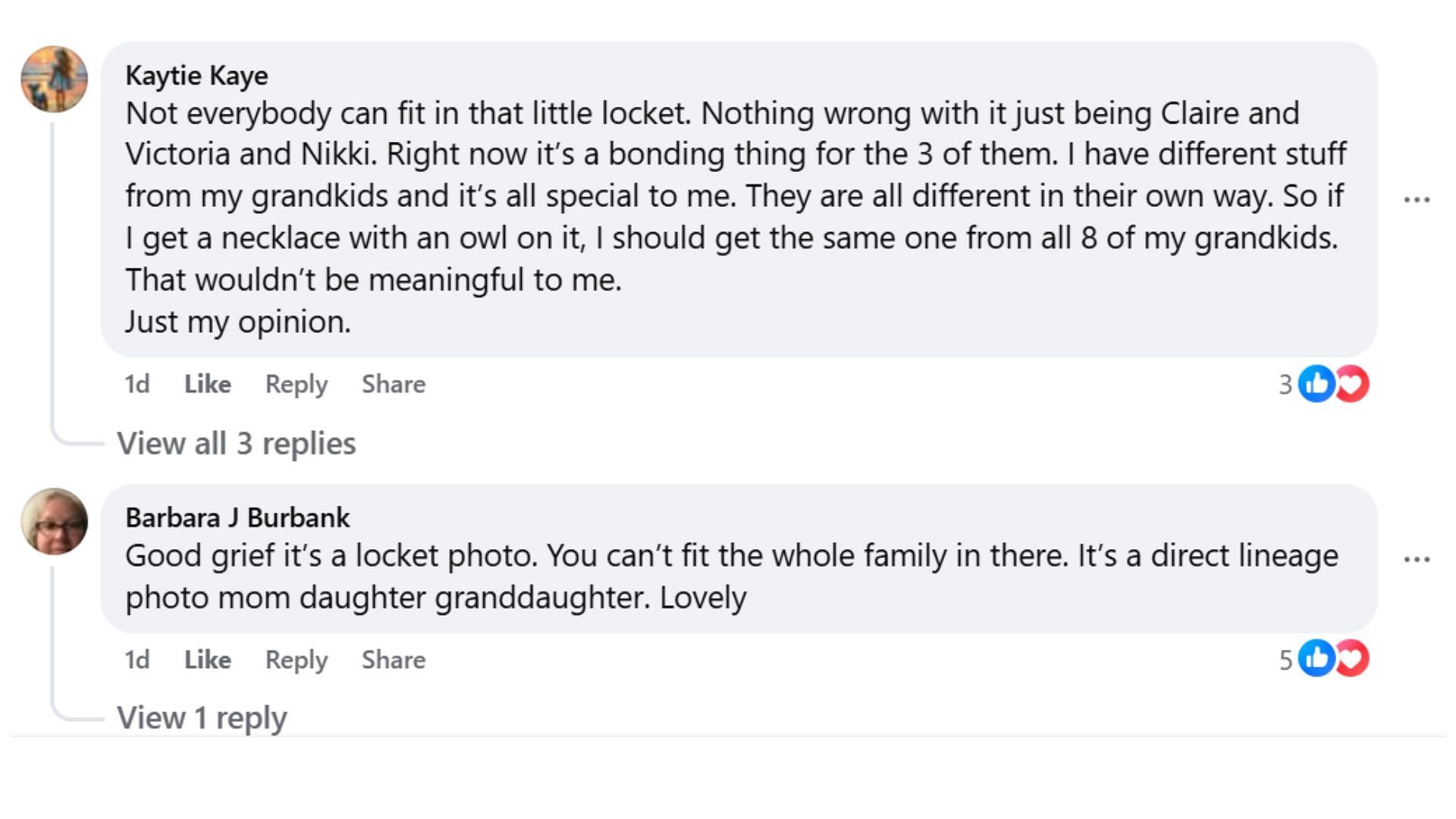 Comments by fans on the post (Image via Facebook/@Michelle Mary Jones)